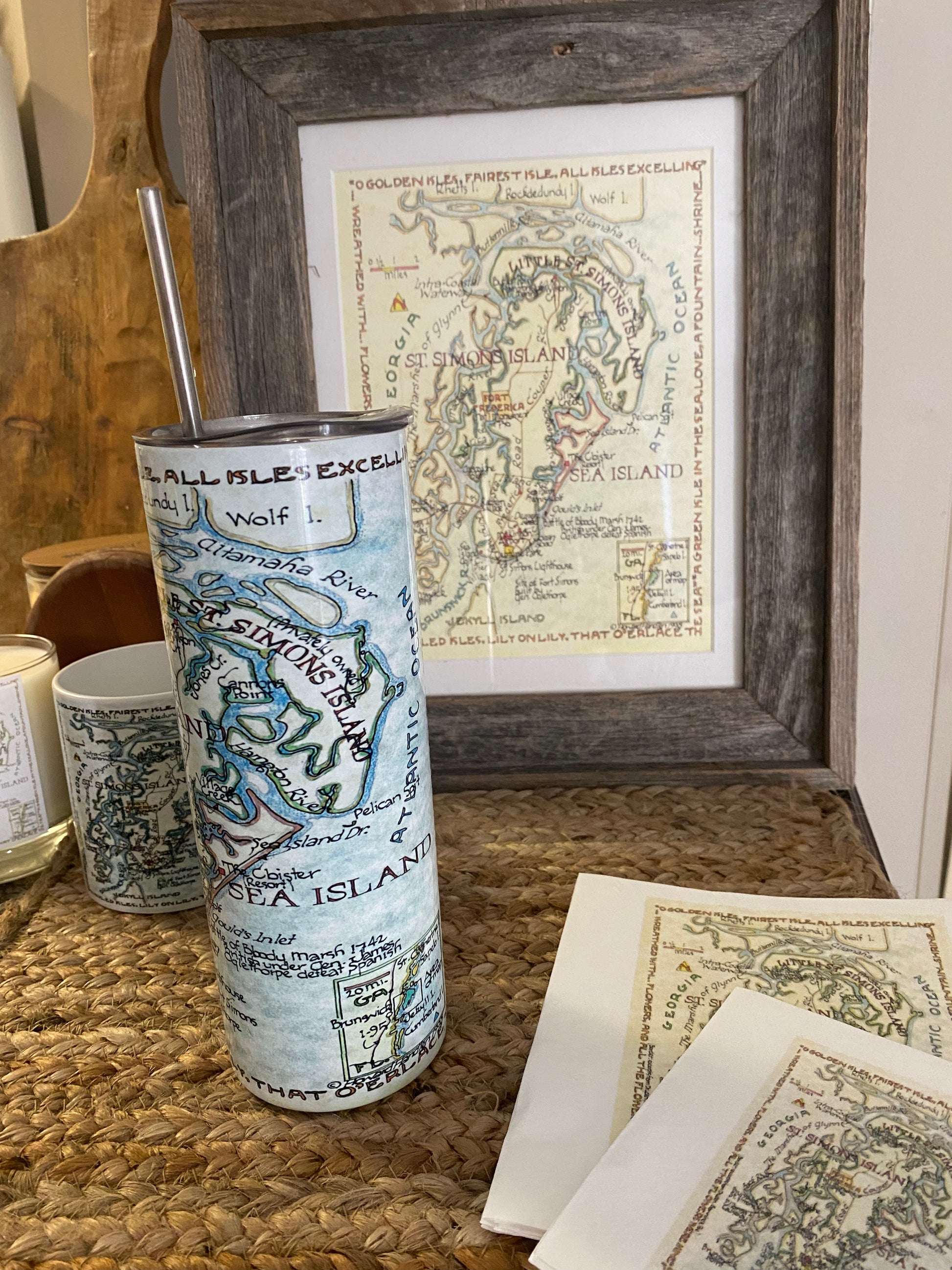 24 oz. Travel Tumbler with Straw, Hawaii Map - Welcome to the Islands