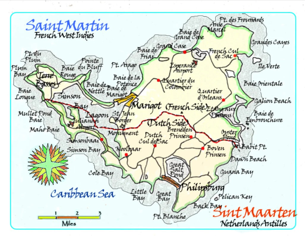 St Martin West Indies – Island Market Maps